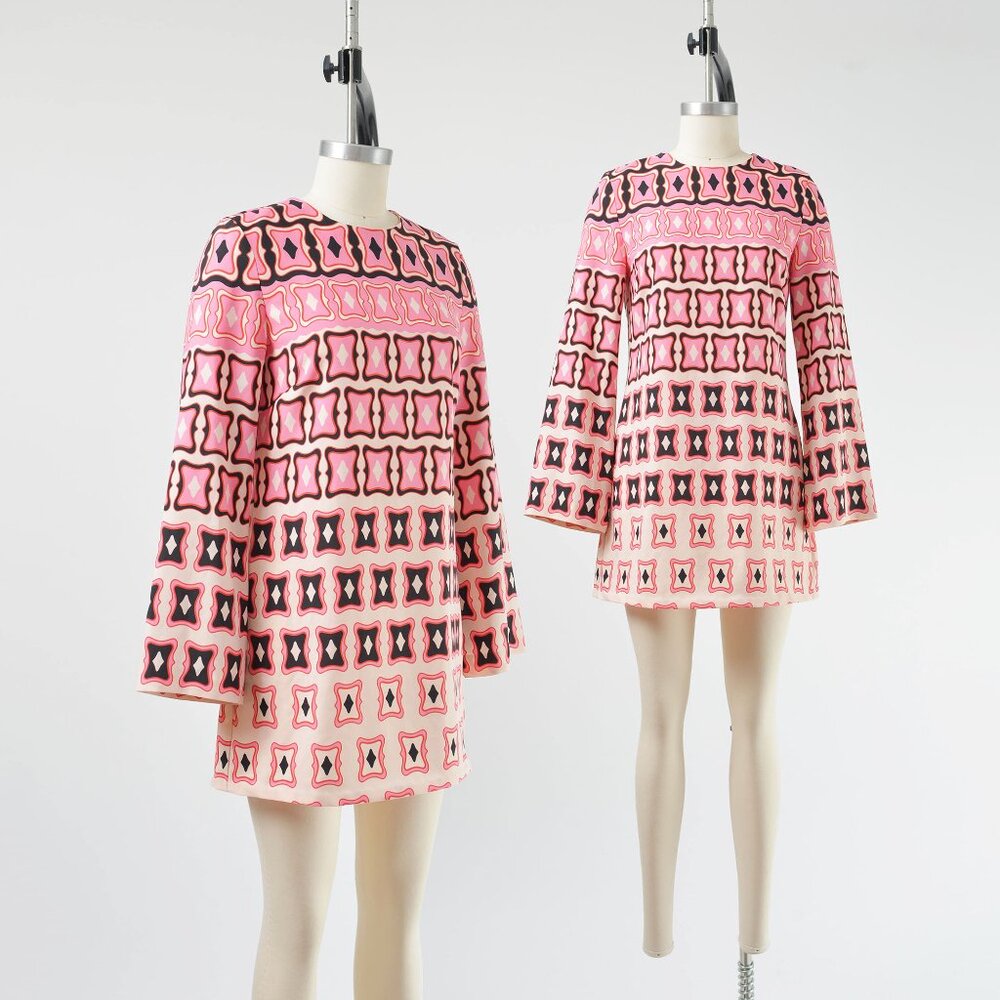 Zara Pink Geometric Mini Dress